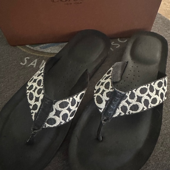 Coach Black Sandals with Red Accents - Picture 6 of 10